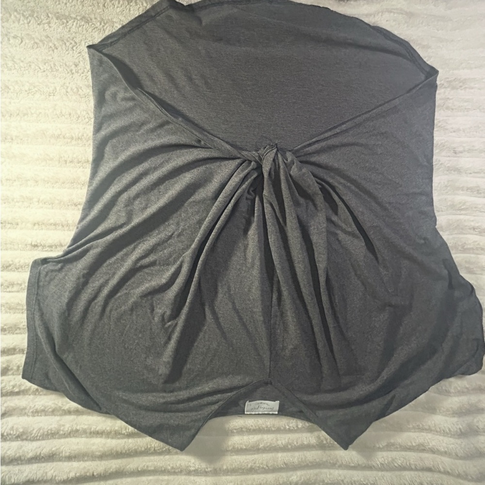 Gray Tie Front Tank Top